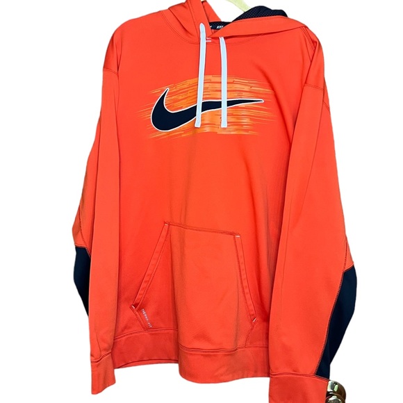 Nike Other - Nike Sweatshirt Men’s XXL Orange Swoosh Hoodie Pullover Therma Fit